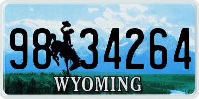 WY license plate 9834264