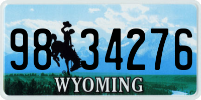 WY license plate 9834276