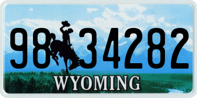 WY license plate 9834282