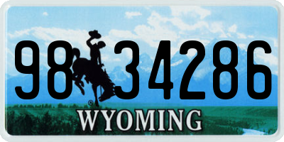 WY license plate 9834286