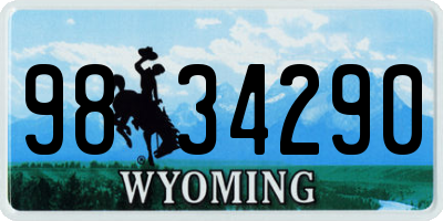 WY license plate 9834290