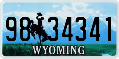 WY license plate 9834341