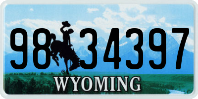 WY license plate 9834397