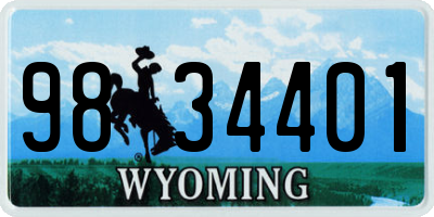 WY license plate 9834401