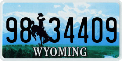 WY license plate 9834409