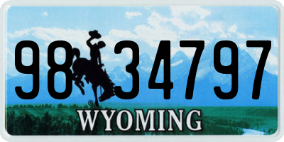 WY license plate 9834797