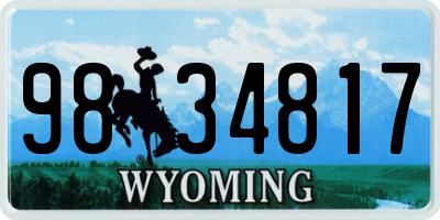 WY license plate 9834817