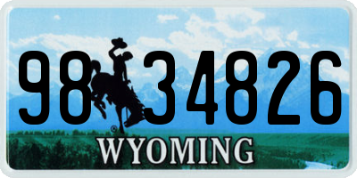 WY license plate 9834826