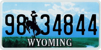 WY license plate 9834844