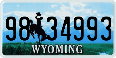 WY license plate 9834993