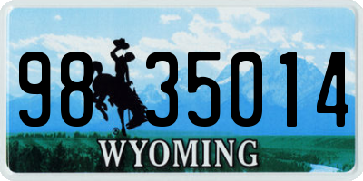 WY license plate 9835014