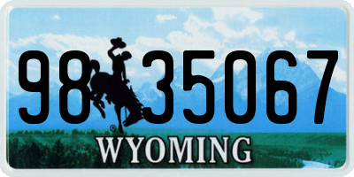 WY license plate 9835067