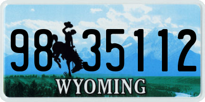 WY license plate 9835112