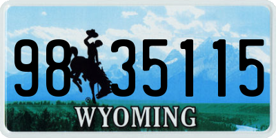 WY license plate 9835115