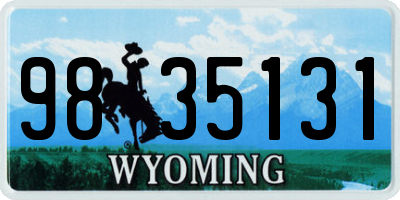 WY license plate 9835131