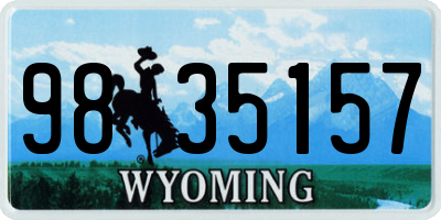 WY license plate 9835157