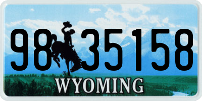 WY license plate 9835158