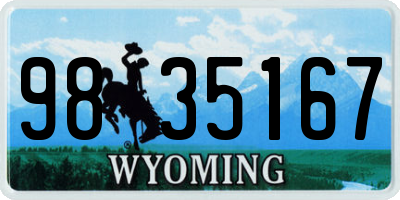 WY license plate 9835167