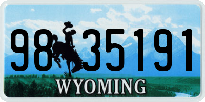 WY license plate 9835191