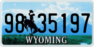 WY license plate 9835197