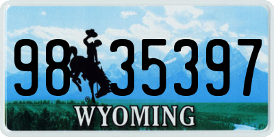 WY license plate 9835397