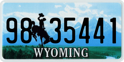 WY license plate 9835441