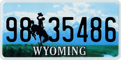 WY license plate 9835486