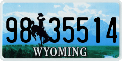 WY license plate 9835514