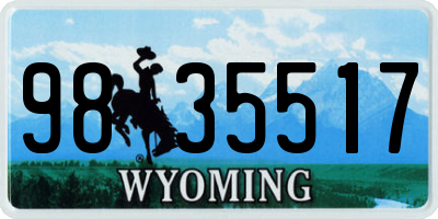 WY license plate 9835517