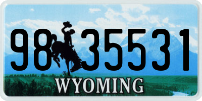 WY license plate 9835531