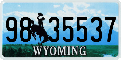 WY license plate 9835537