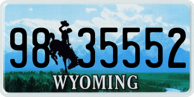 WY license plate 9835552