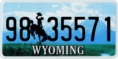 WY license plate 9835571