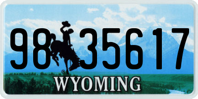 WY license plate 9835617