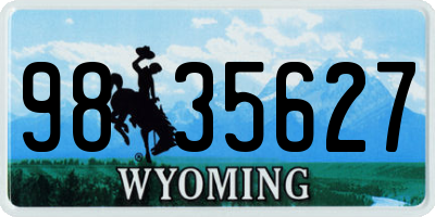 WY license plate 9835627