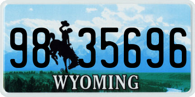 WY license plate 9835696