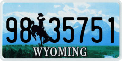 WY license plate 9835751