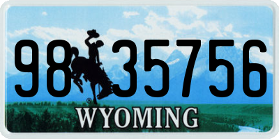WY license plate 9835756