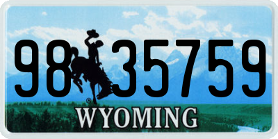 WY license plate 9835759