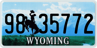 WY license plate 9835772