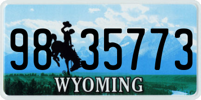 WY license plate 9835773