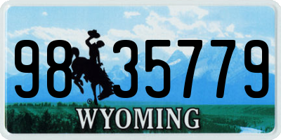 WY license plate 9835779