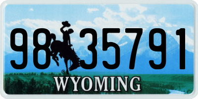 WY license plate 9835791