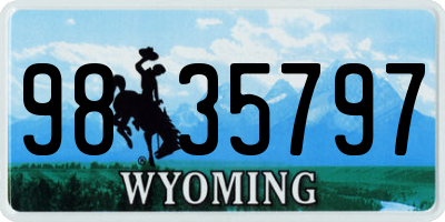 WY license plate 9835797