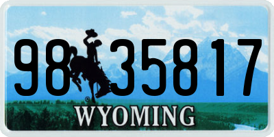 WY license plate 9835817