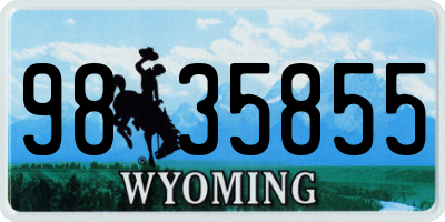 WY license plate 9835855