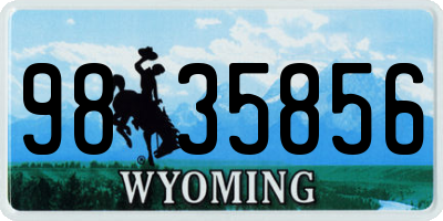 WY license plate 9835856