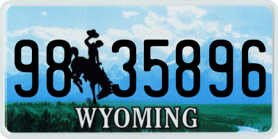 WY license plate 9835896