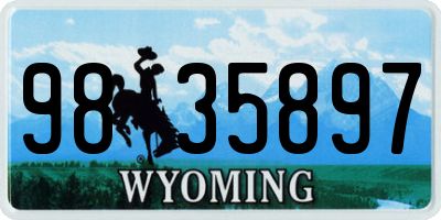 WY license plate 9835897