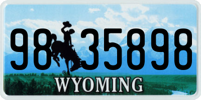 WY license plate 9835898